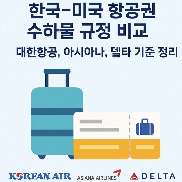 항공권 수하물 규정 비교