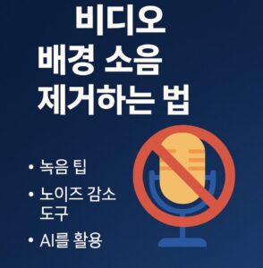 비디오 배경 소음 제거하는 법