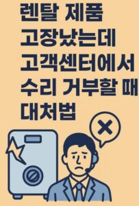 렌탈 제품 고장났는데 고객센터에서 수리 거부