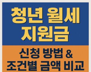 청년 월세 지원금 신청 방법